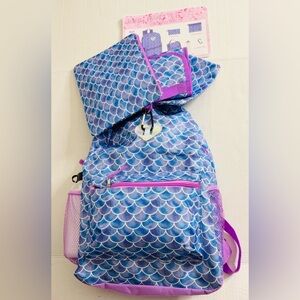 Vibrant Mermaid Scale Kids Backpack Set